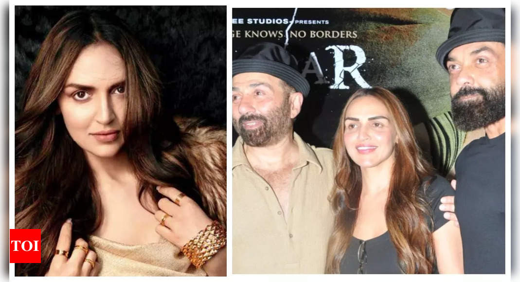 Esha Deol REACTS to her viral photo with Sunny Deol and Bobby Deol at 'Gadar 2' screening: 'We have a lot of pictures together in our family' - Exclusive | Hindi Movie News - Times of India