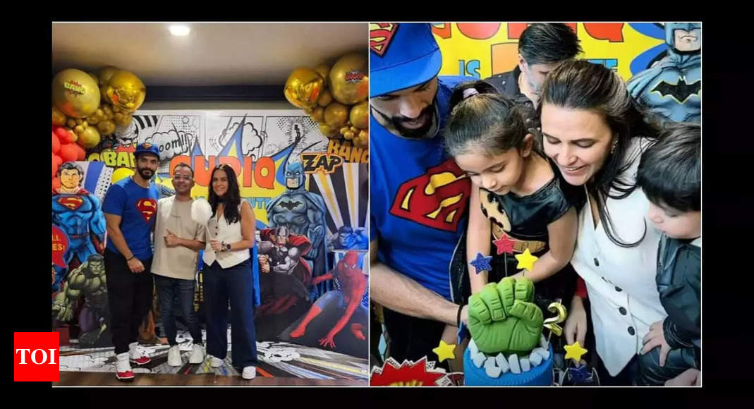 तस्वीरें: नेहा धूपिया और अंगद बेदी के बेटे गुरिक की सुपरहीरो-थीम वाली जन्मदिन पार्टी के अंदर |  हिंदी मूवी समाचार - टाइम्स ऑफ इंडिया