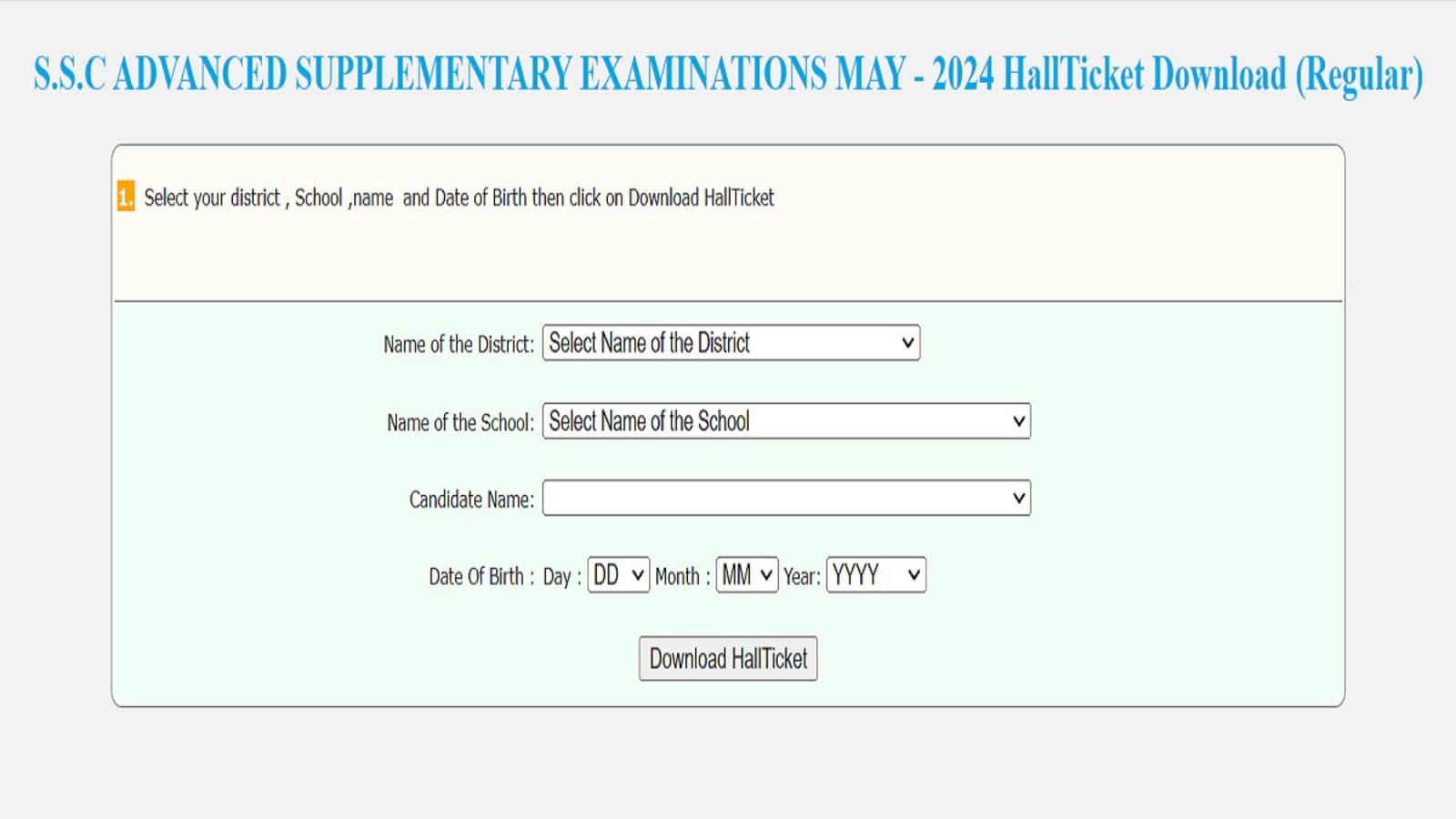 AP SSC Supply Hall Ticket 2024 released at bse.ap.gov.in, download link here