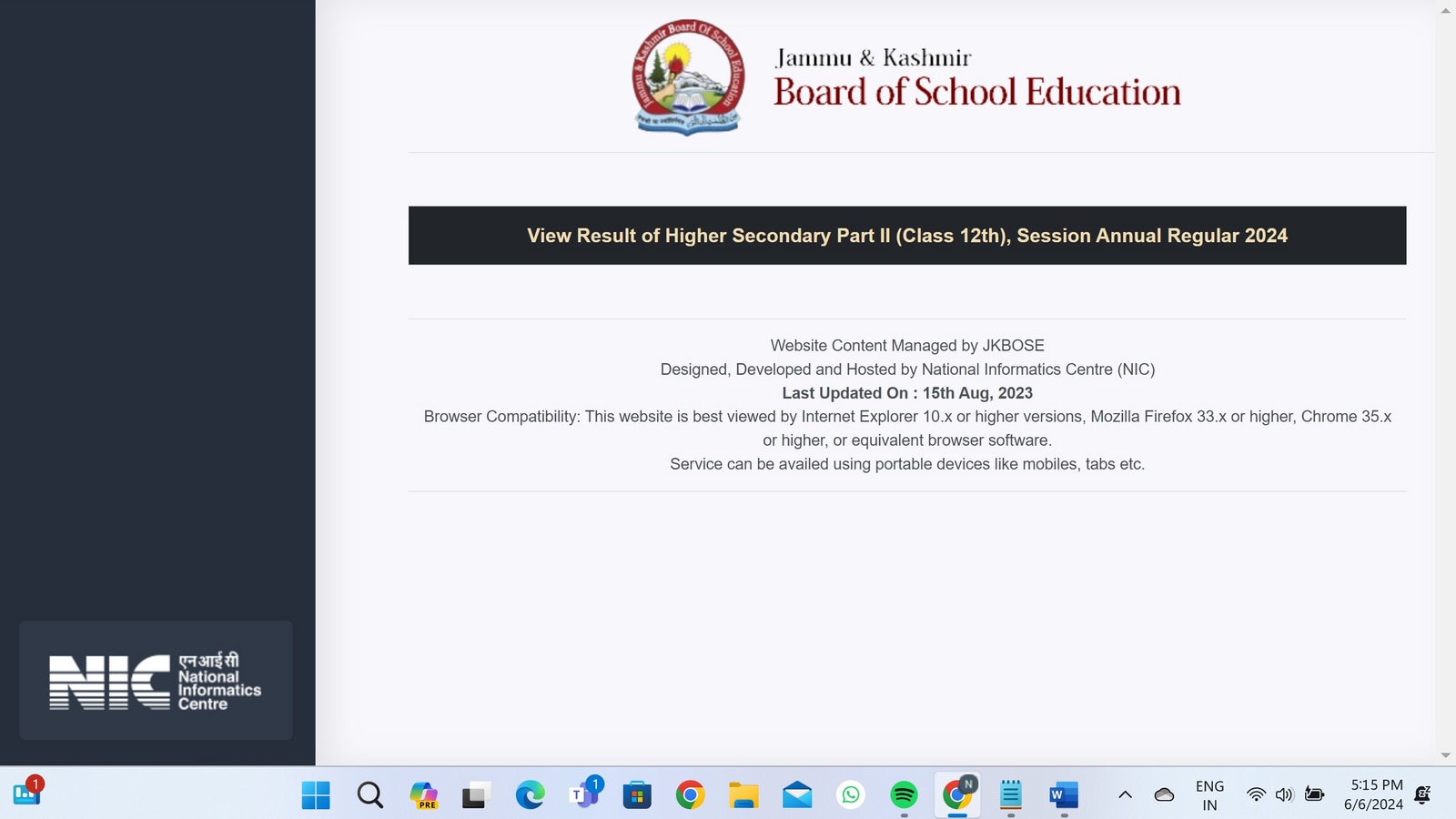 JKBOSE 12th result 2024 declared, here's direct link to check JK Class 12 annual regular results at jkresults.nic.in