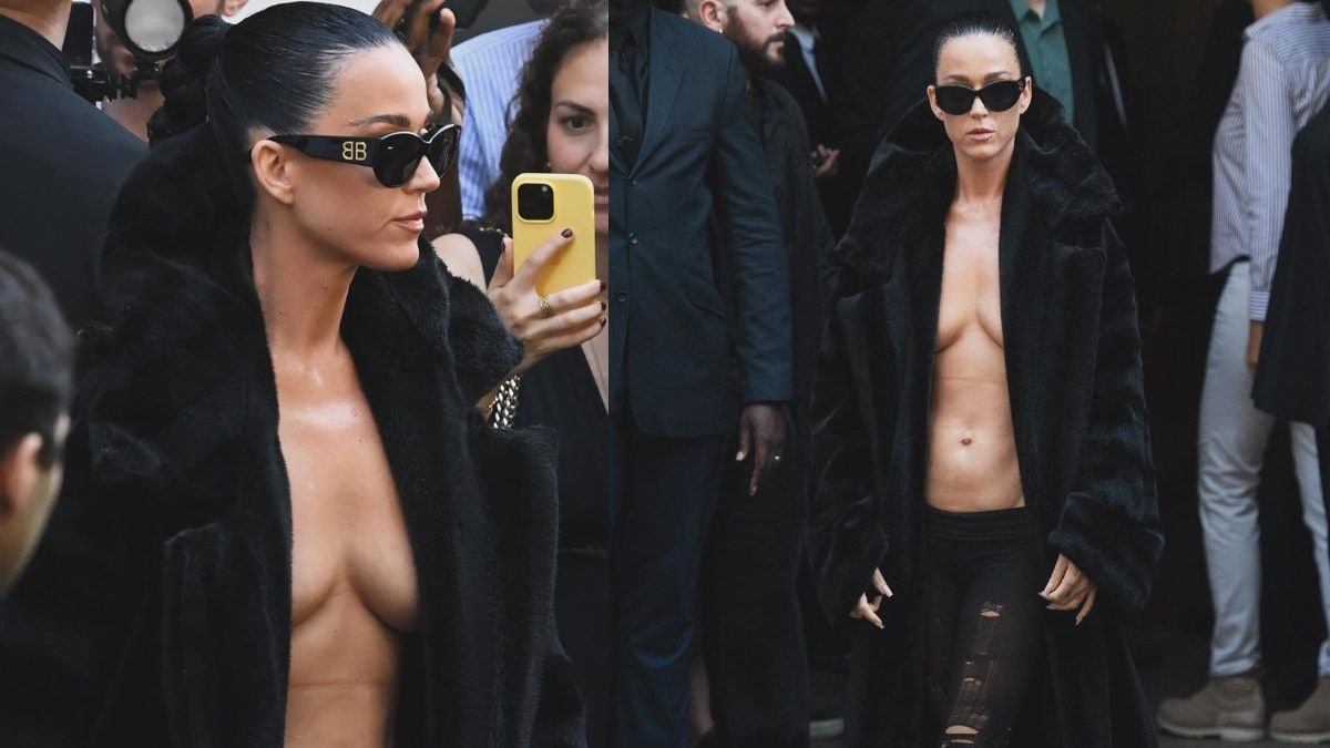 पेरिस कॉउचर वीक में सिर्फ एक फर कोट में लगभग नग्न दिखीं कैटी पेरी, देखें तस्वीरें - News18