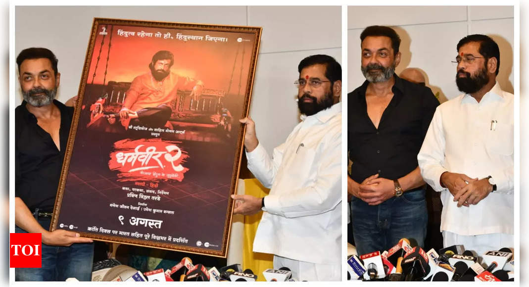 बॉबी देओल, मुख्यमंत्री एकनाथ शिंदे ने 'धर्मवीर 2' के पोस्टर का अनावरण किया - देखें तस्वीरें |  - टाइम्स ऑफ इंडिया